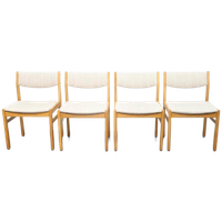 Set Van 4 Vintage Deense Eetkamerstoelen F.D.B Møbler