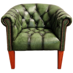 Chesterfield Club Chair – Knopenzit – Antiek Groen thumbnail 1