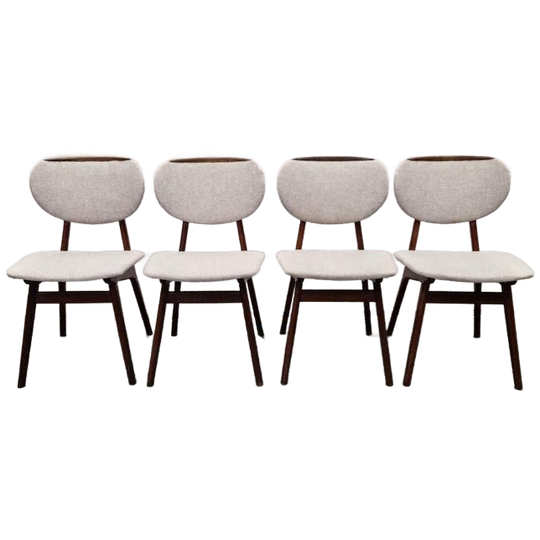 4 Vintage Stoelen Scandinavisch Teakhouten Stoelen Eetkamer 1