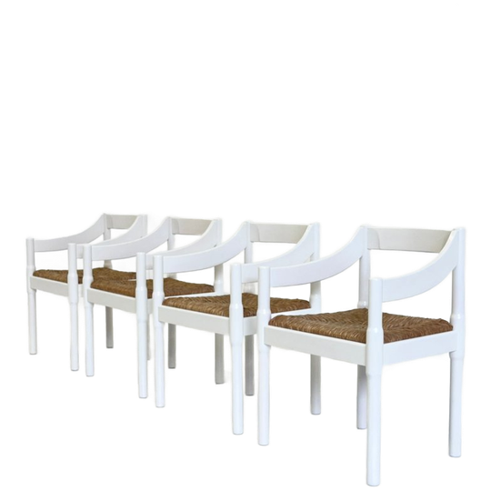Set Carimate Stoelen Van Vico Magistretti In Wit 1