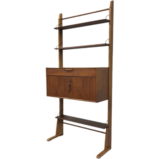 Vintage Wandmeubel Wandkast Teak Fineer Simpla Vrijstaand Ja 1