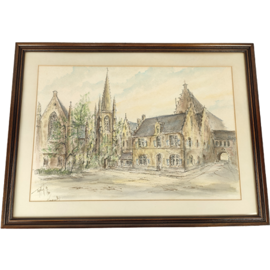 Georges Tahon - Aquarel - Nieuwpoort 1