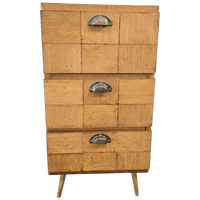 Vintage Houten Mini Ladekastje / Nachtkastje