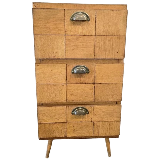 Vintage Houten Mini Ladekastje / Nachtkastje 1