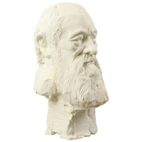 Grote Klassieke Buste Oude Man Met Baard Gips 50cm