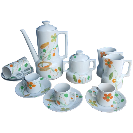 Frans Vintage Koffie Of Thee Servies - Porselein - Berry Haute Porcelaine 1