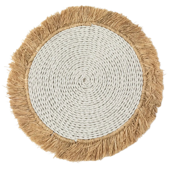 Bazar Bizar | De Seagrass Raffia Placemat - Wit Naturel 1