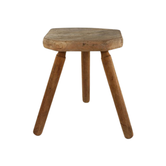 Vintage Houten Kruk Driepoot 1