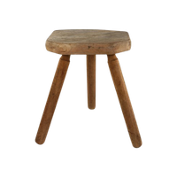 Vintage Houten Kruk Driepoot