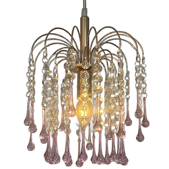 3 Beschikbaar! Vintage Murano Teardrop Kroonluchters Hanglampen 1