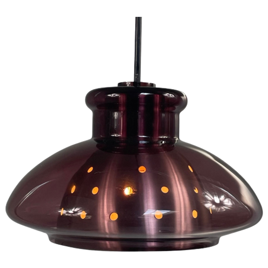 Doria Leuchten - Purple Glass Hanging Pendant - Space Age - German Design 1