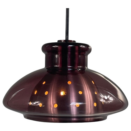 Doria Leuchten - Purple Glass Hanging Pendant - Space Age - German Design