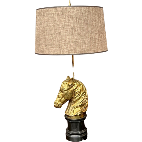 Maison Jansen Lamp In De Vorm Van Een Paardenhoofd, Twee Lampen.