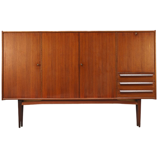 Vintage Midcentury Teakhouten Highboard / Dressoir 1