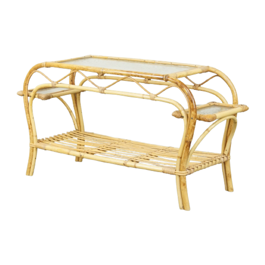 Leuke En Bijzondere Vintage Rotan Salontafel Van Rohé Noordwolde Uit De Jaren ’50 1