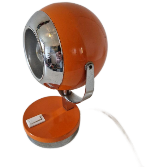 Vintage Oranje Bollamp Oranje Lamp Tafellamp Bollampje 1