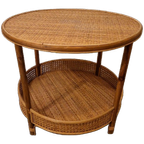Vintage Bamboe Bijzettafel Salontafel Tafeltje thumbnail 1