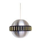 Vintage Space Age Rvs Hanglamp Met Acryl Inzetstukken, Mid Century Hanger thumbnail 1