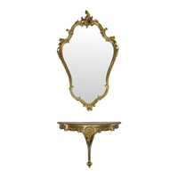 Vergulde Rococo Stijl Spiegel Met Console Acanthus Frankrijk