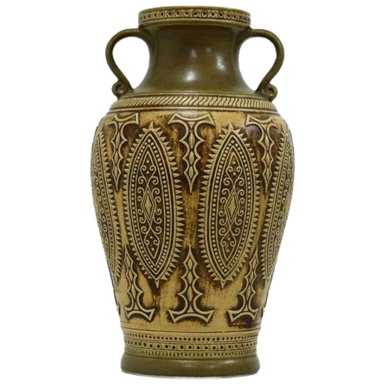 Xl Jasba Vase In Earth Tones 1960s 1