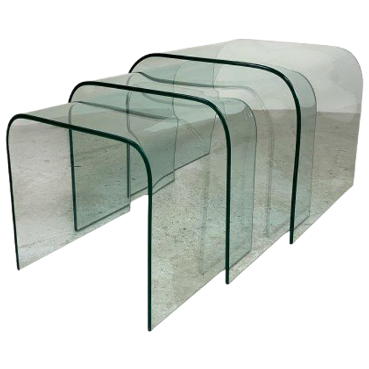 Set Van 3 Glazen Tafels Door Angelo Cortesi Voor Fiam 1