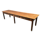 Grote Grenenhouten Kloostertafel Met Lades thumbnail 1