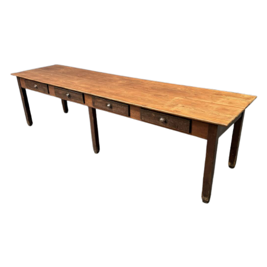 Grote Grenenhouten Kloostertafel Met Lades 1