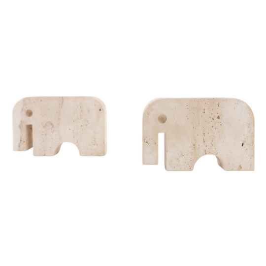Vintage Travertine Elephant Sculptures By Enzo Mari For Fratelli Mannelli, 1970s 1