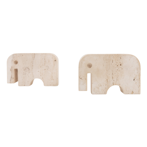 Vintage Travertine Elephant Sculptures By Enzo Mari For Fratelli Mannelli, 1970S