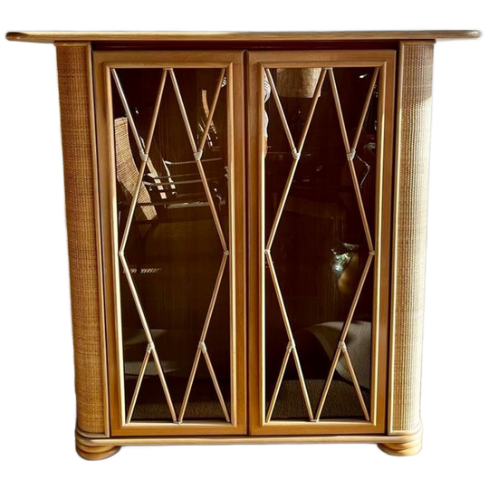 Sale! Roberti Rattan Vitrinekast Rotan Mid Century Vintage 1