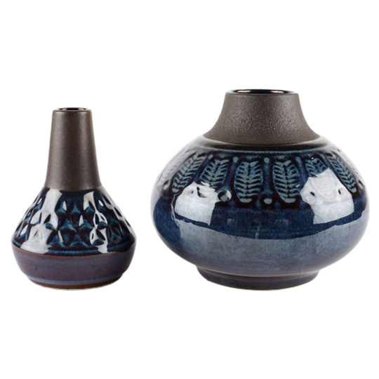 Set Of Two Ceramic Vases Designed By Einar Johansen For Søholm Stentøj, Denmark 1960’s. 1