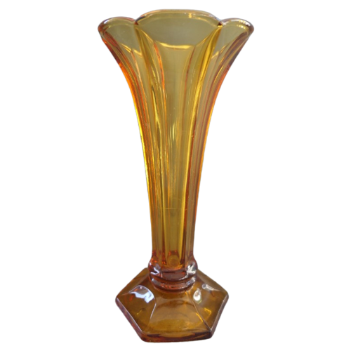 Art Deco Val Saint Lambert Luxval Vaas Americain Amber