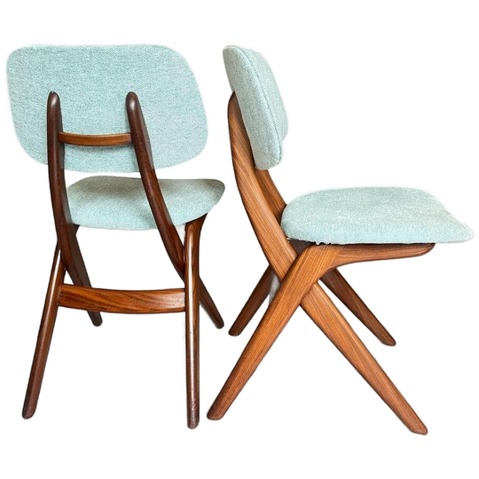 Vintage Gerestaureerde Louis van Teeffelen Scissor Chairs 2x 1