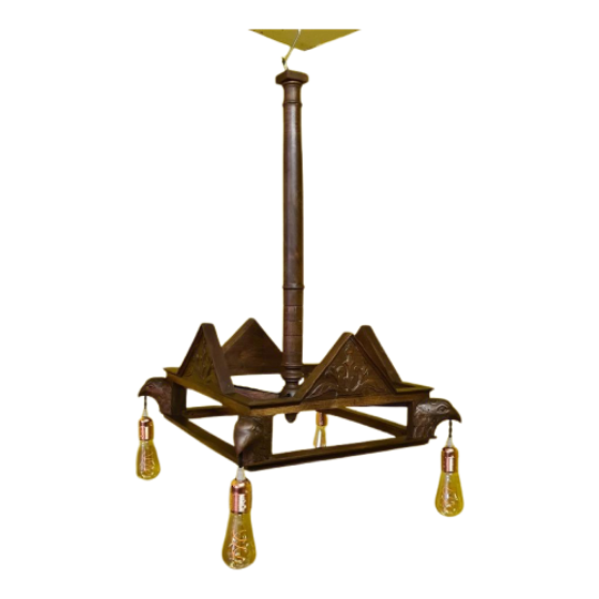 Franse Hanglamp Met Adelaarskoppen Van Rond 1900 1