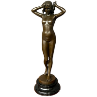 Bronzen Beeld Op Marmeren Voet Pitta Luga.