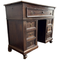 Vintage Bureau / Antieke Massief Bureau Met Lades