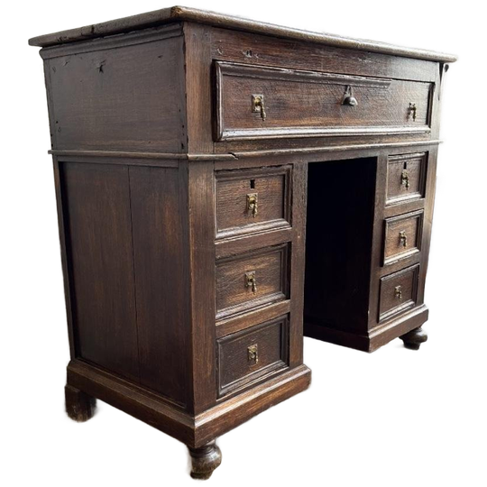 Vintage Bureau / Antieke Massief Bureau Met Lades 1