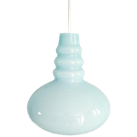 Space Age Hanglamp In Blauwe Opaline, Peill & Putzler, 1970