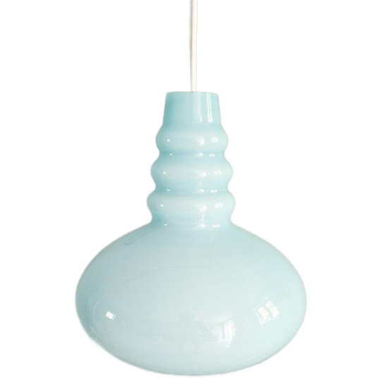 Space Age Hanglamp In Blauwe Opaline, Peill & Putzler, 1970 1
