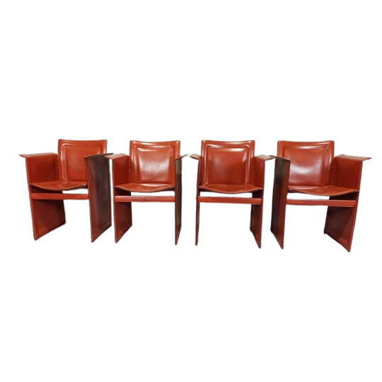 4 Vintage Korium Stoelen, Tito Agnoli Voor Matteo Grassi 1
