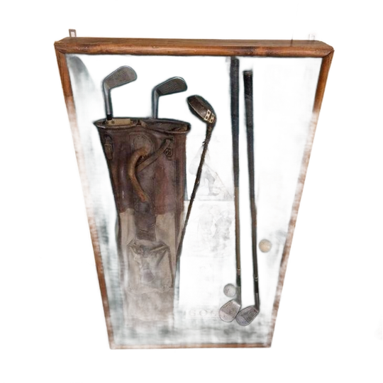 Vintage Vitrinekast Kijkkast Golf Golftas Sticks Vitrine 1