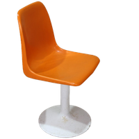 Vintage Seventies Kuipstoel, Eetkamerstoel - Oranje