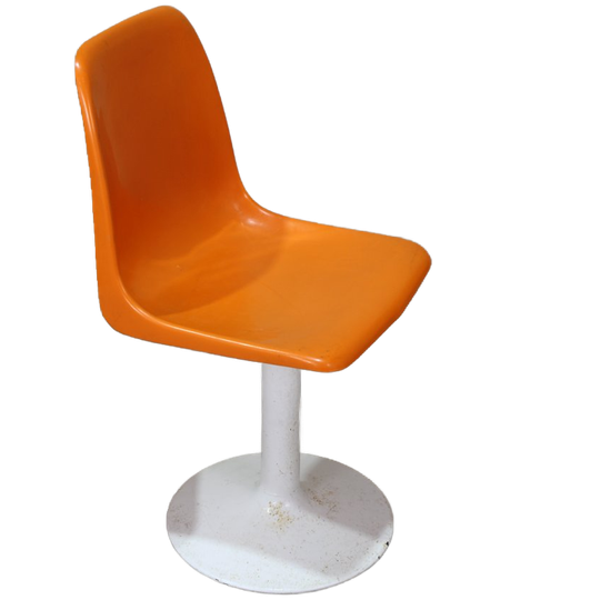 Vintage Seventies Kuipstoel, Eetkamerstoel - Oranje 1