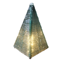 French Glass Pyramid Shaped Sculptured Table Lamp, 1970S