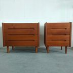 Set Scandinavische Ladekastjes Jaren 60-70 (kleine En Grote, 4 Lades Elk) thumbnail 1