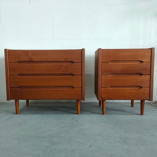 Set Scandinavische Ladekastjes Jaren 60-70 (kleine En Grote, 4 Lades Elk) 1
