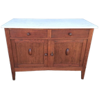 Art Deco Kastje Jr 20 Eiken Commode Wastafelkastje Dressoir thumbnail 1