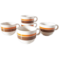 * Jaren 70 Vintage Soep Mokken Soepkommen 70's Servies