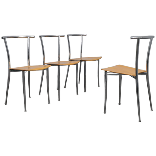 Rare Set Of 4 Postmodern Dining Chairs By Segis, Italy, 1990s 1
