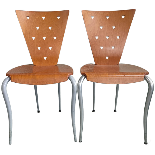 Set Van 2 Design Eetkamerstoelen Made In Italy 1